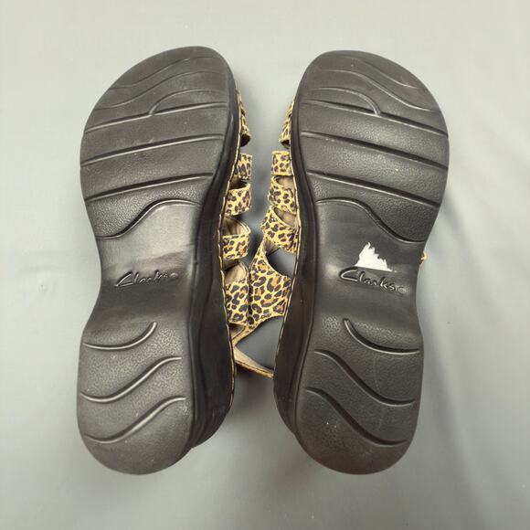 Clarks Leopard Print Slingback Sandals 6 XW Comfort - Picture 10 of 10
